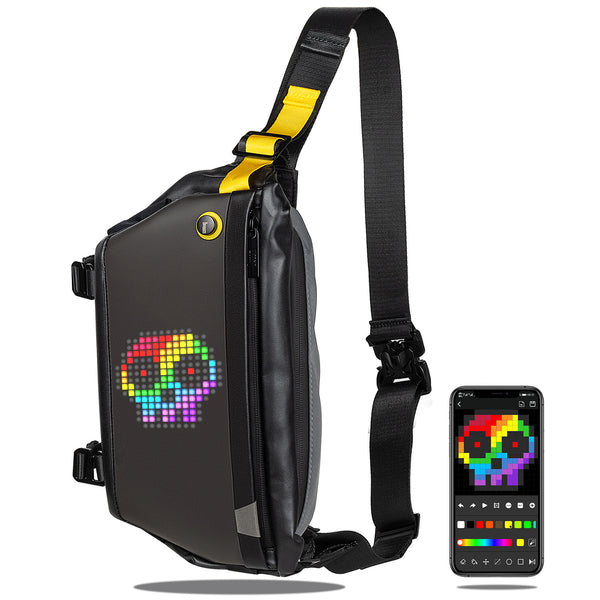 Customizable Pixel Display Waterproof Sling Bag Mini