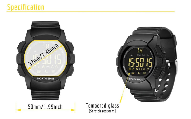 Military Waterproof Digital Watch - 100M Sport Watch with LED Display for Outdoor Adventures