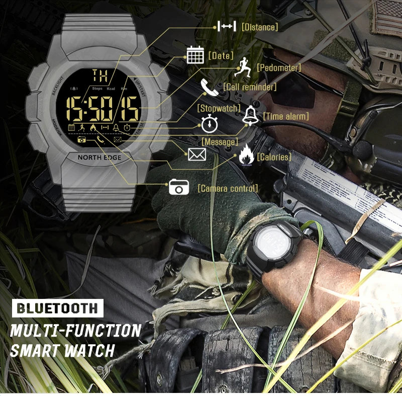 Military Waterproof Digital Watch - 100M Sport Watch with LED Display for Outdoor Adventures