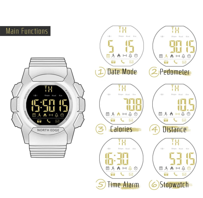 Military Waterproof Digital Watch - 100M Sport Watch with LED Display for Outdoor Adventures