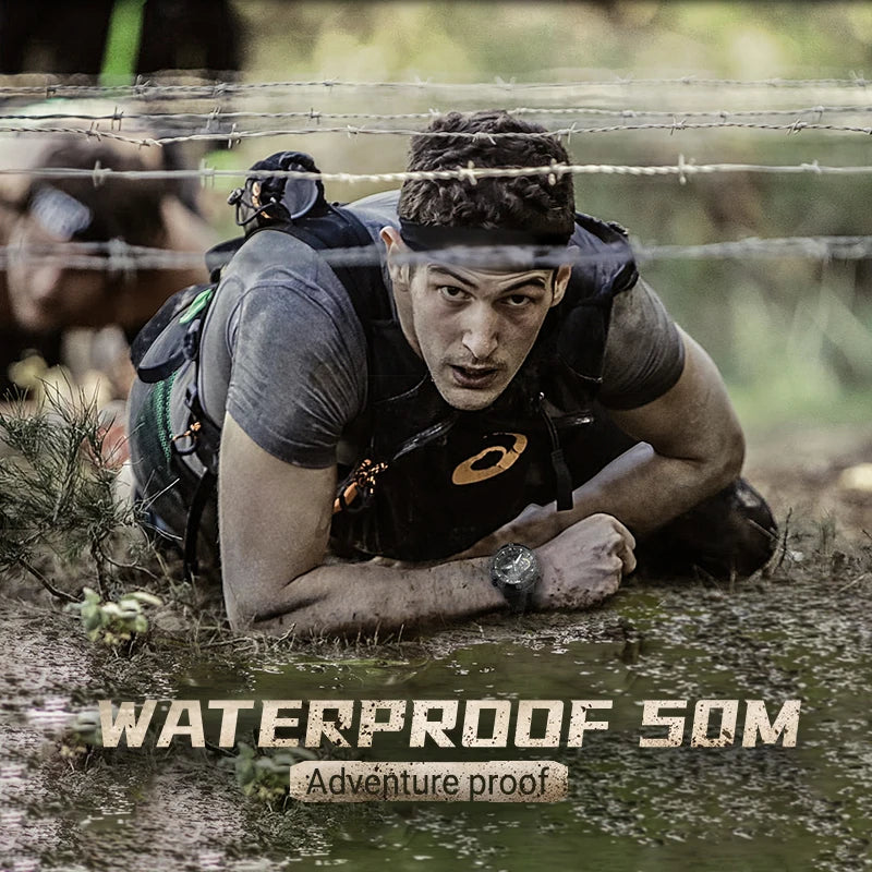 Military Smartwatch - Waterproof 50M, World Time, Countdown, Speed Stopwatch