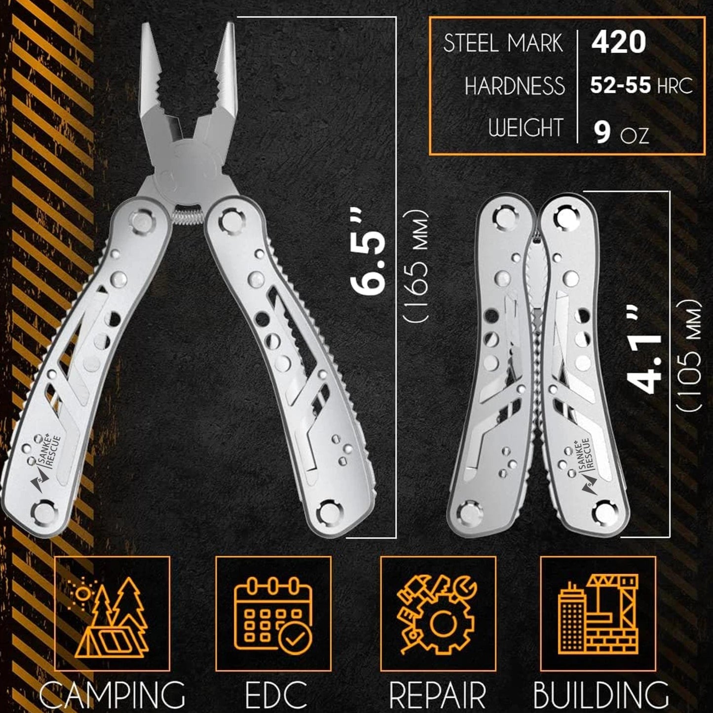 Portable Pocket Multitool - Outdoor Survival, Camping, Hunting, and Hiking