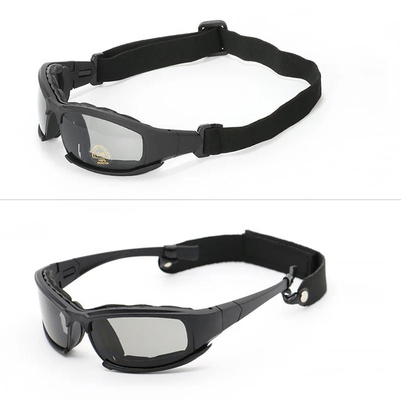 Tactical Polarized Military Goggles - 4 Lens Army Sunglasses for Shooting, Hiking & Outdoor Adventures