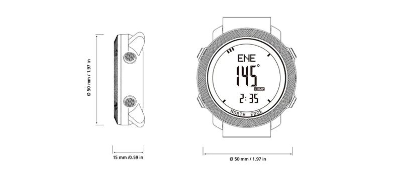 Men’s Sport Digital Watch - Waterproof, Altimeter, Barometer, Compass, and Military Style