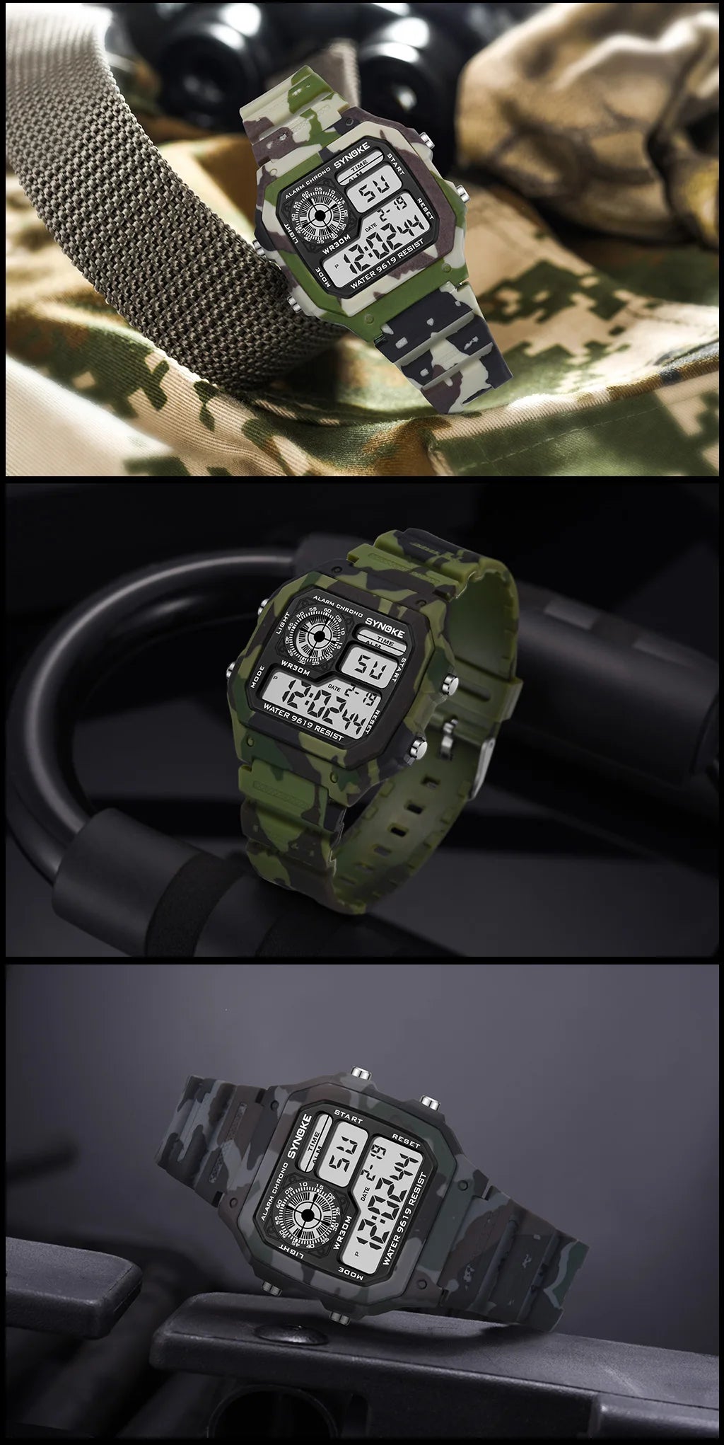 Military Outdoor Digital Watch - Waterproof Multifunctional Tactical Wristwatch for Men