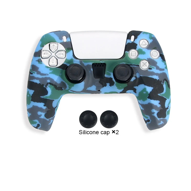 Camo Protective Silicone Skin Cover for PlayStation 5 Controller - Grip and Style for PS5