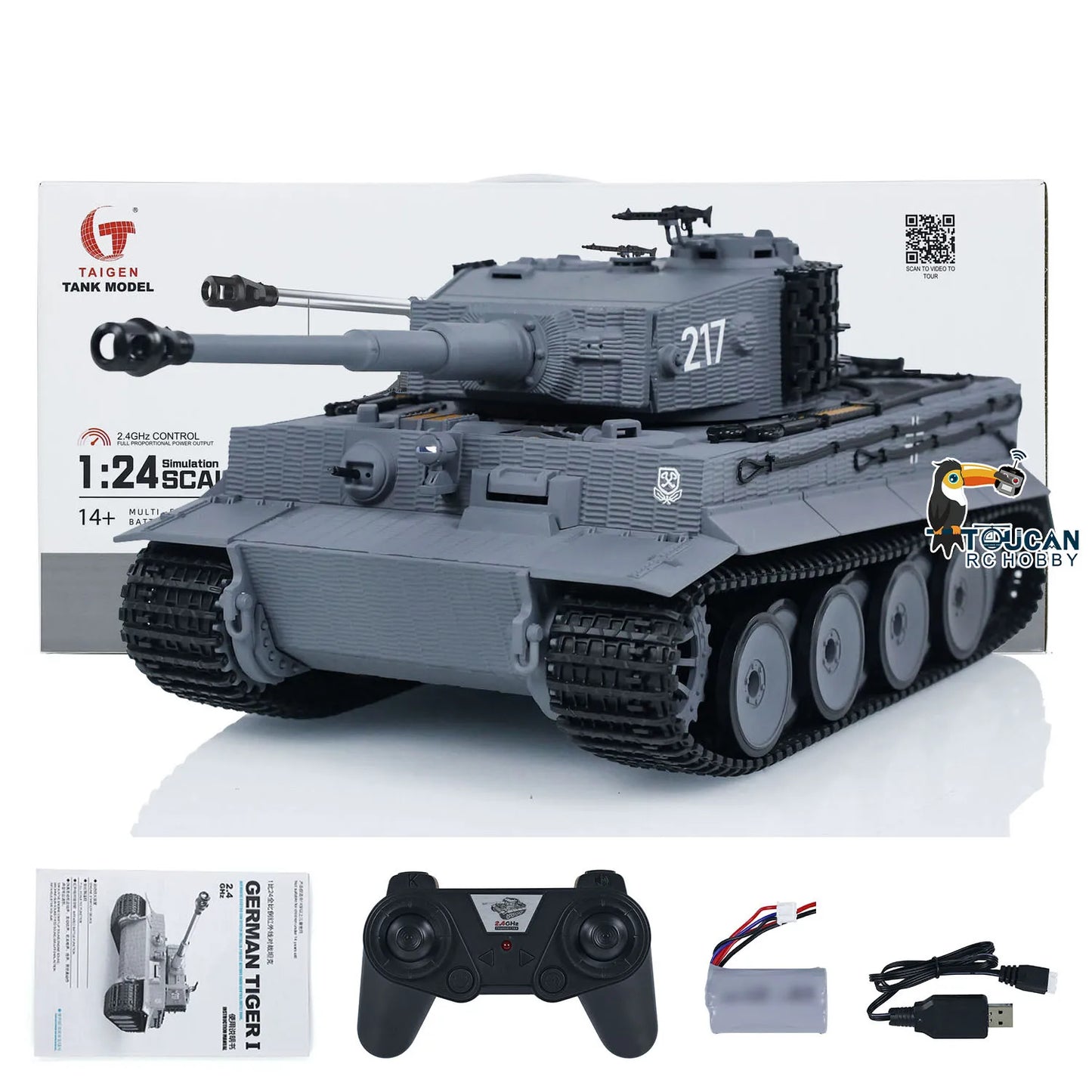 Scale RC German Tiger Battle Tank – Infrared Combat Ready