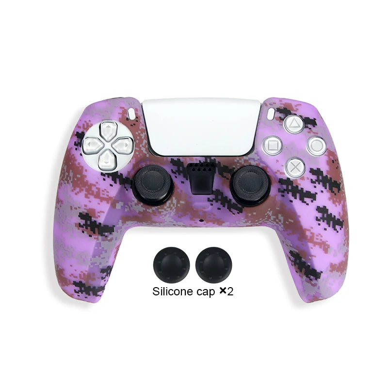 Camo Protective Silicone Skin Cover for PlayStation 5 Controller - Grip and Style for PS5