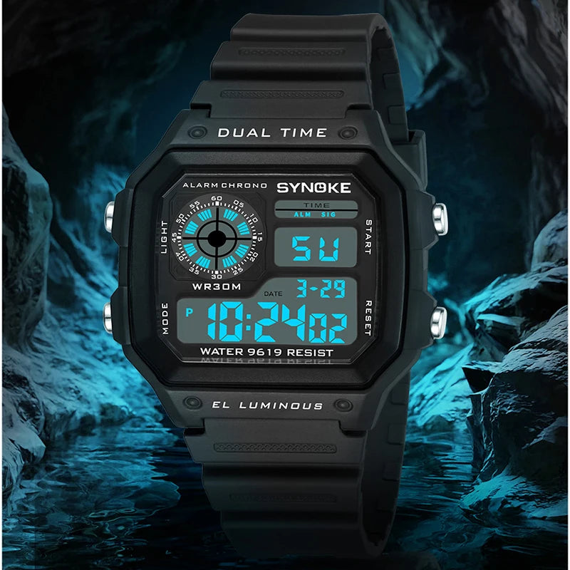 Military Outdoor Digital Watch - Waterproof Multifunctional Tactical Wristwatch for Men