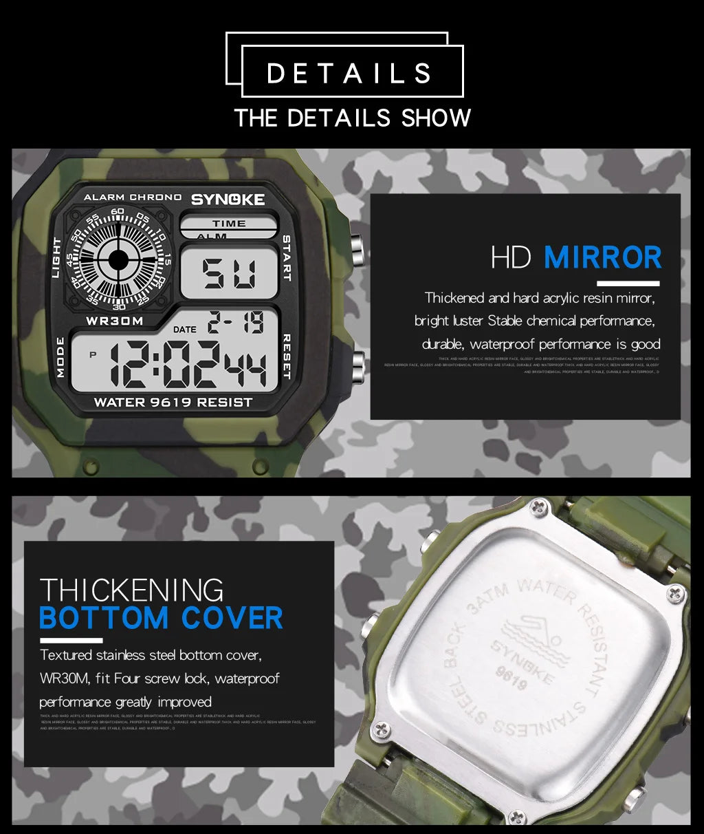 Military Outdoor Digital Watch - Waterproof Multifunctional Tactical Wristwatch for Men