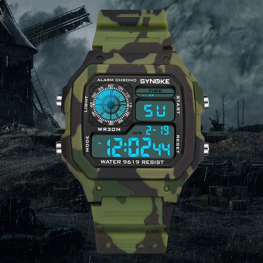 Military Outdoor Digital Watch - Waterproof Multifunctional Tactical Wristwatch for Men