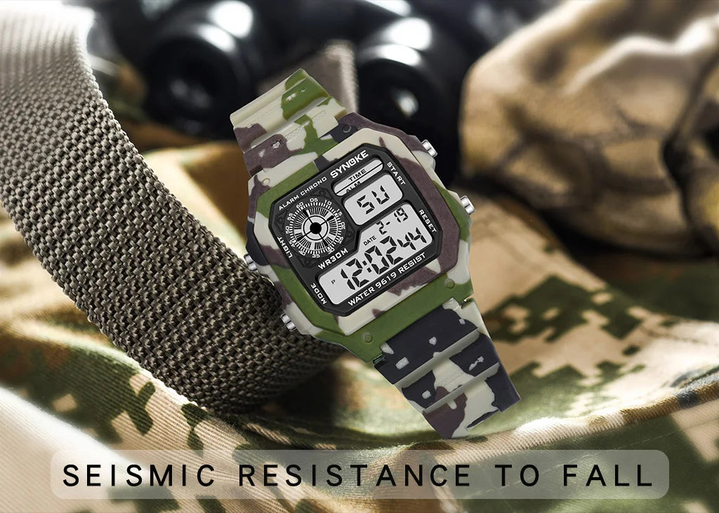 Military Outdoor Digital Watch - Waterproof Multifunctional Tactical Wristwatch for Men