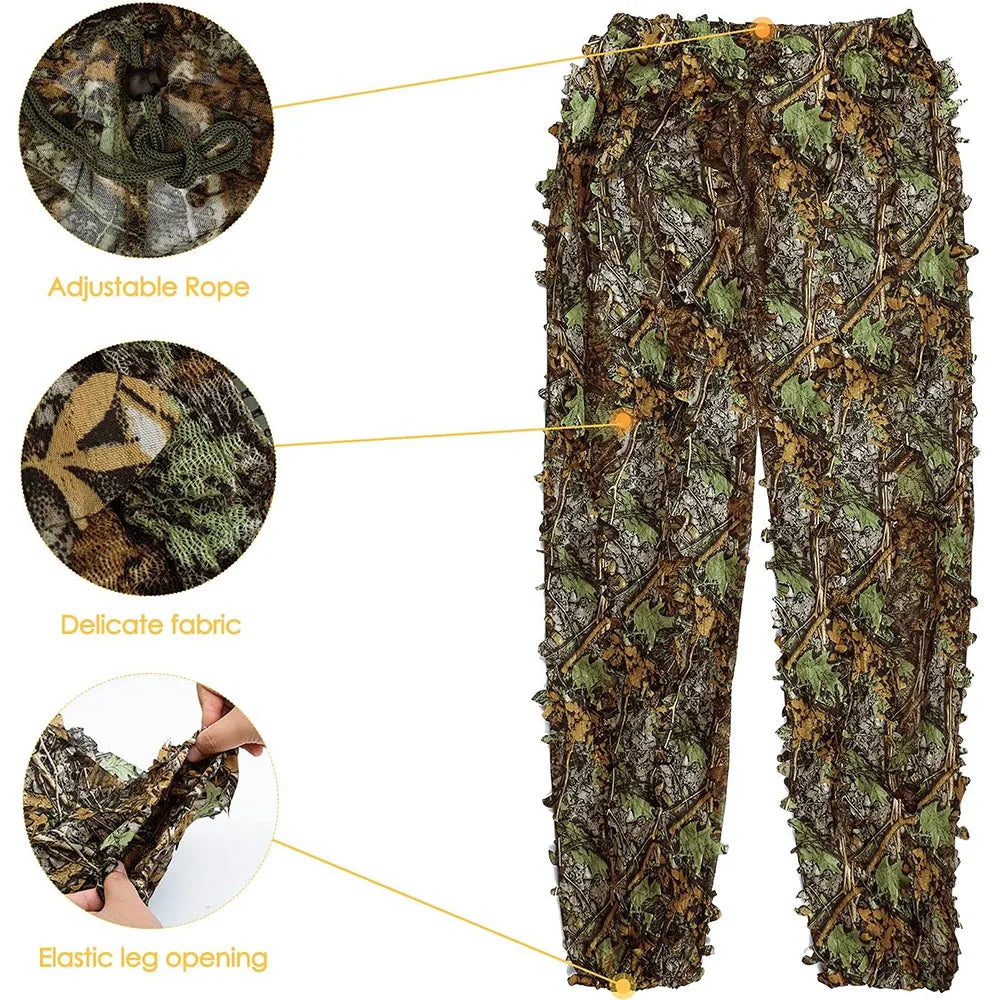 3D Leafy Bionic Ghillie Suit – Unisex Camouflage Hunting & Tactical Combat Clothing