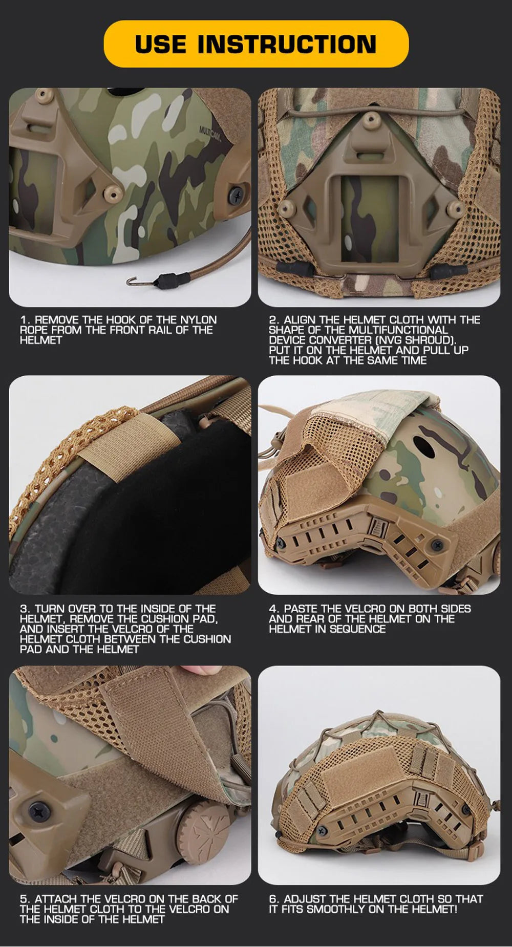 Tactical Helmet Cover for Airsoft & Paintball – High-Cut OPS-Core Design