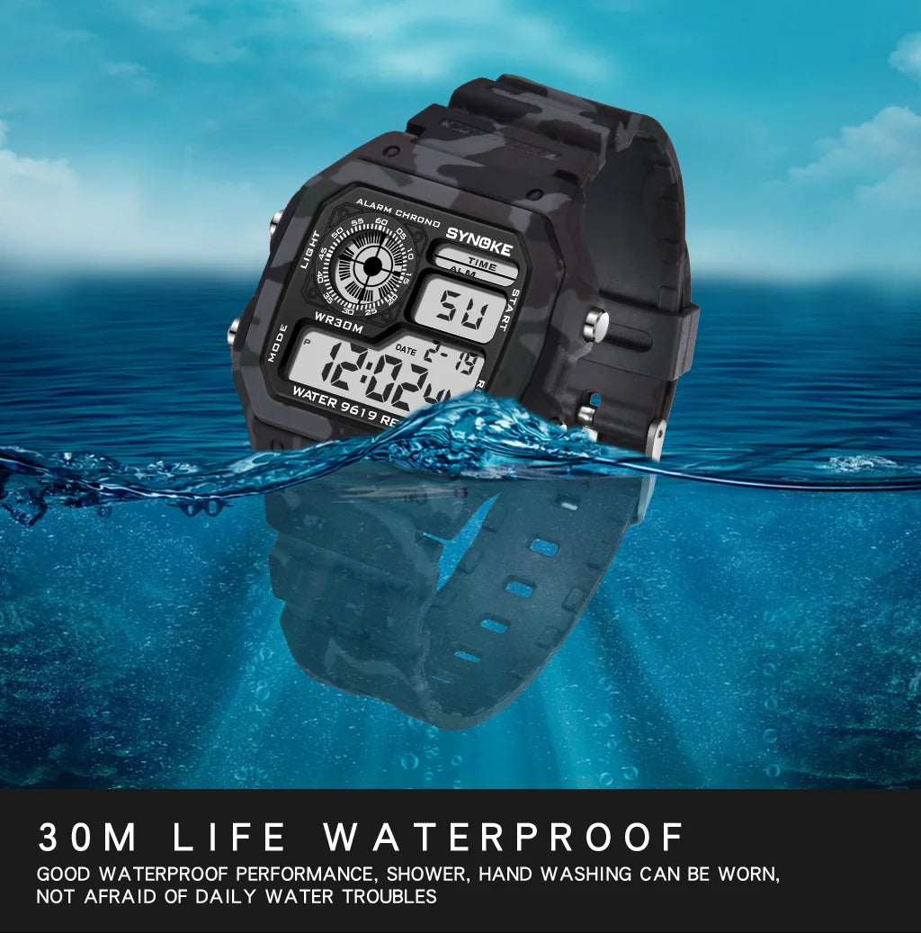 Military Outdoor Digital Watch - Waterproof Multifunctional Tactical Wristwatch for Men