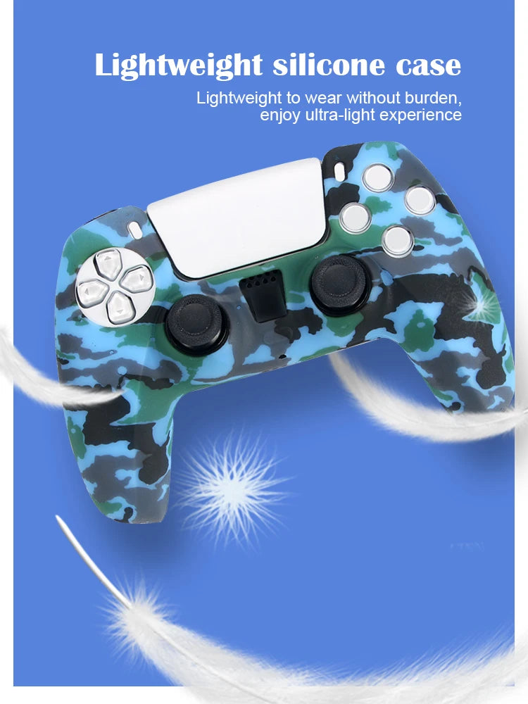 Camo Protective Silicone Skin Cover for PlayStation 5 Controller - Grip and Style for PS5