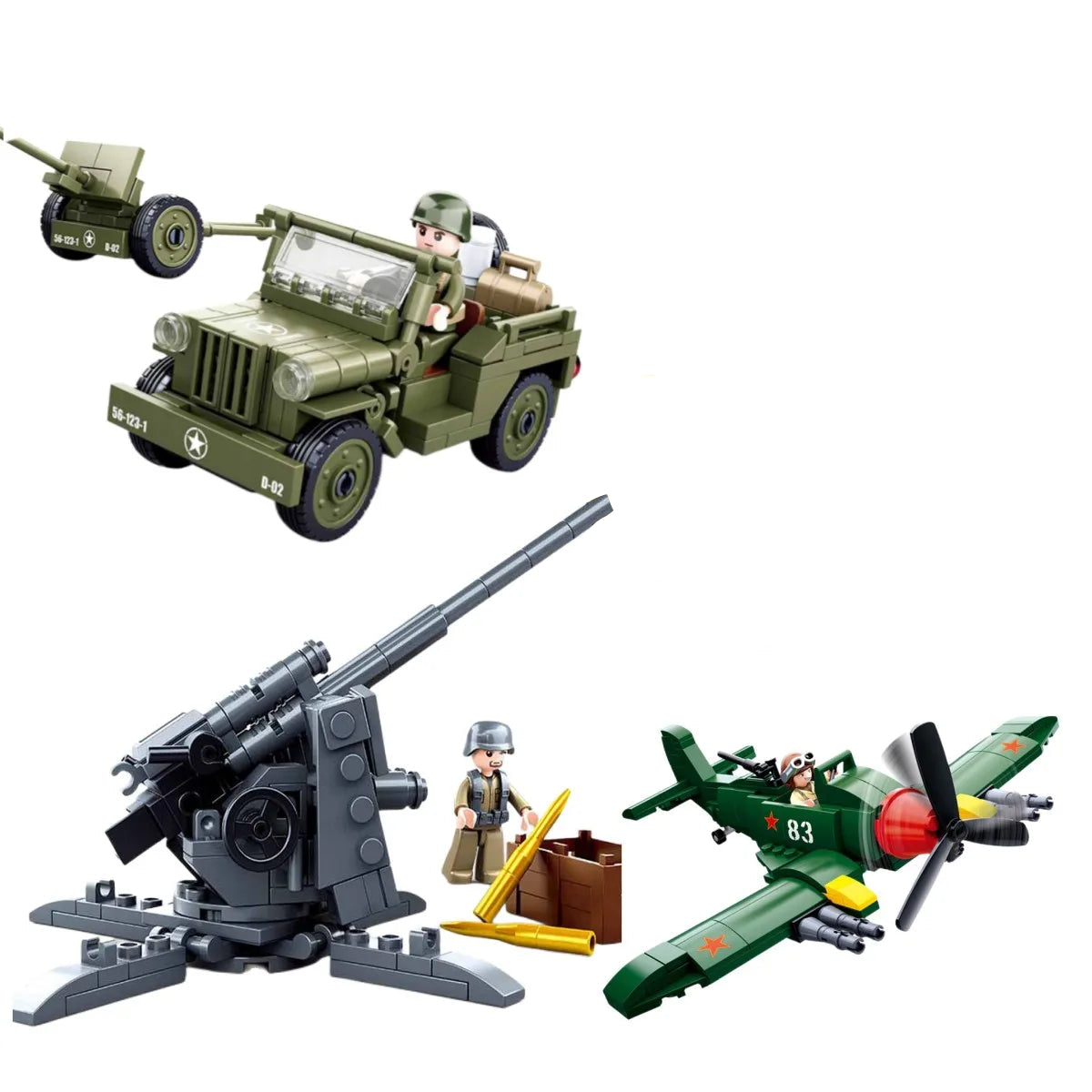 Military Patrol Vehicle Building Block Set - WWII Army Forces