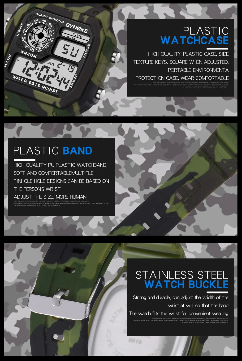 Military Outdoor Digital Watch - Waterproof Multifunctional Tactical Wristwatch for Men