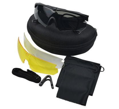 Military Tactical Goggles - Windproof, HD 3-Lens Protection for Airsoft, Motorcycling, and Outdoor Adventures