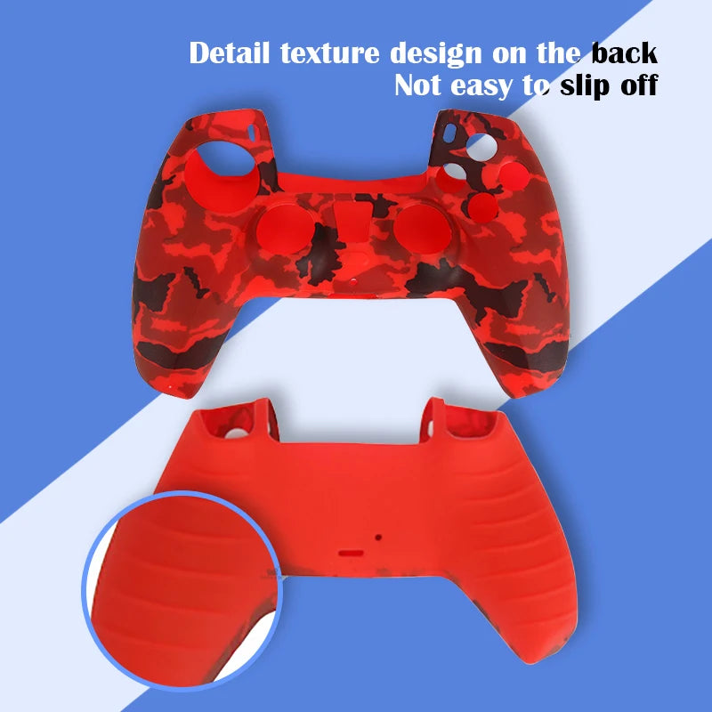 Camo Protective Silicone Skin Cover for PlayStation 5 Controller - Grip and Style for PS5