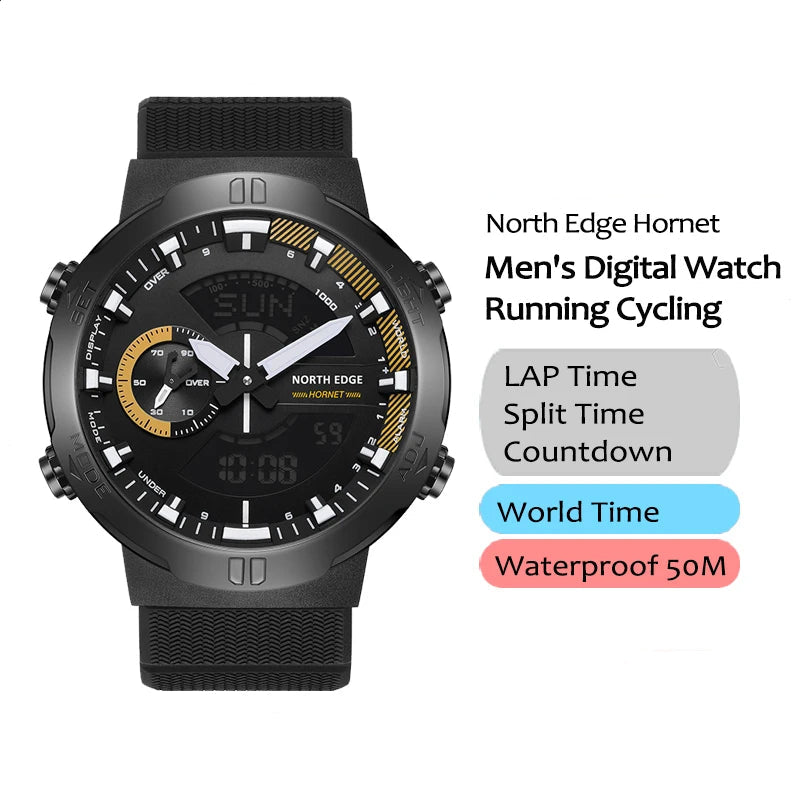 Military Smartwatch - Waterproof 50M, World Time, Countdown, Speed Stopwatch