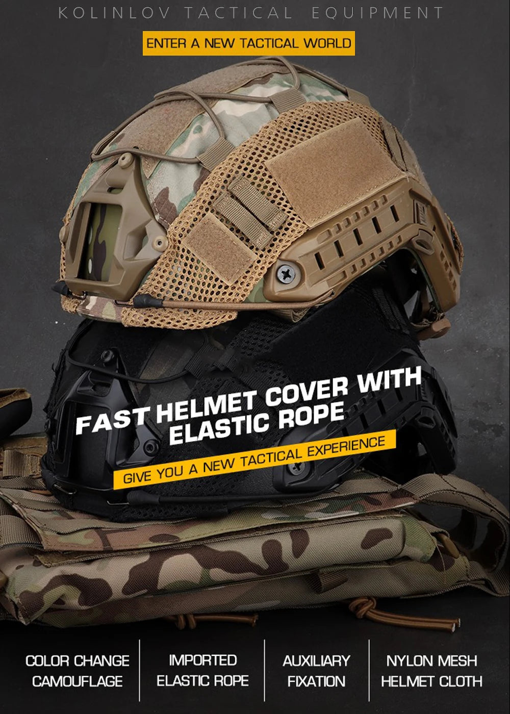 Tactical Helmet Cover for Airsoft & Paintball – High-Cut OPS-Core Design