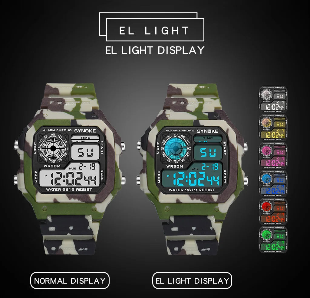 Military Outdoor Digital Watch - Waterproof Multifunctional Tactical Wristwatch for Men