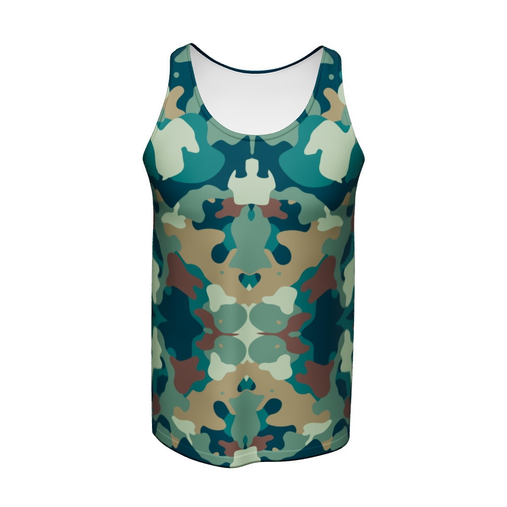 Blue & Green Camo Tank Top